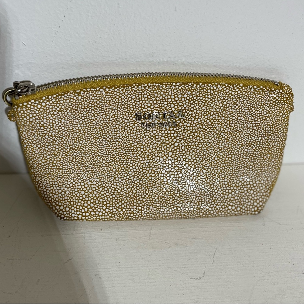 SORIAL NEW YORK Yellow leather pouch/wristlet